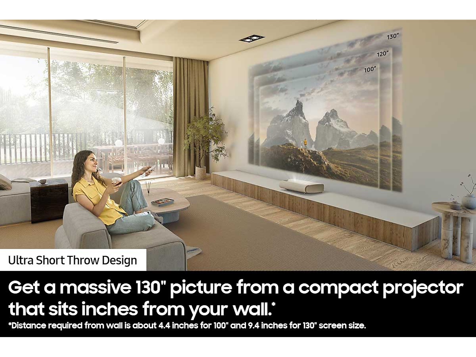 130" Class The Premiere LPU9D 4K Smart Triple Laser Projector in Warm White