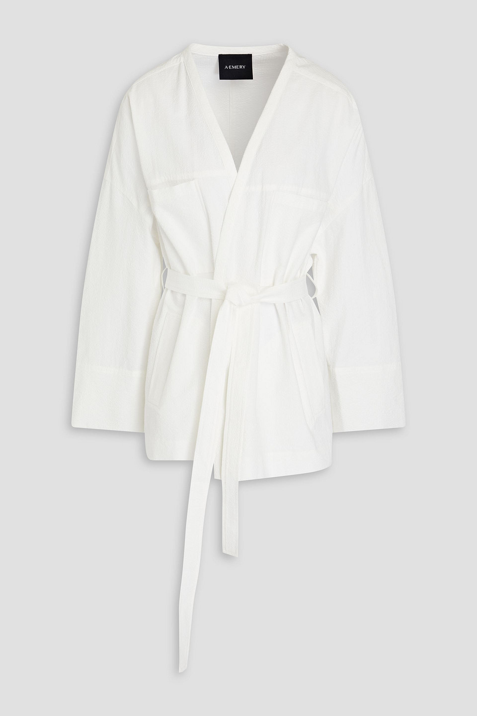 A.EMERY - Errol belted cotton-seersucker jacket - White - XXL