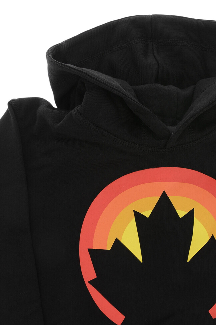 Boys Black Graphic Hoodie