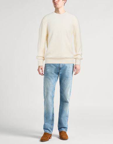 Man Sweater Cream Size 44 Virgin Wool