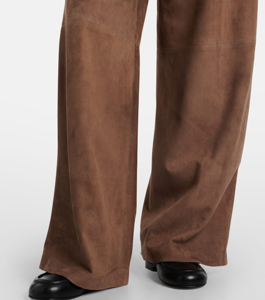 Brando high-rise suede wide-leg pants
