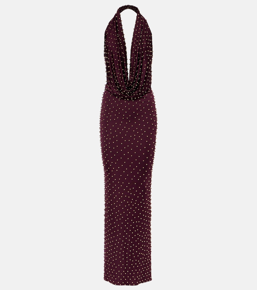 Agel embellished halterneck gown