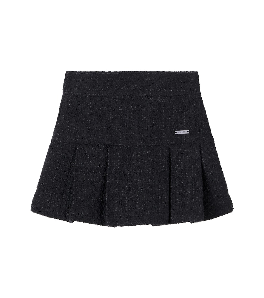 Pleated tweed skirt