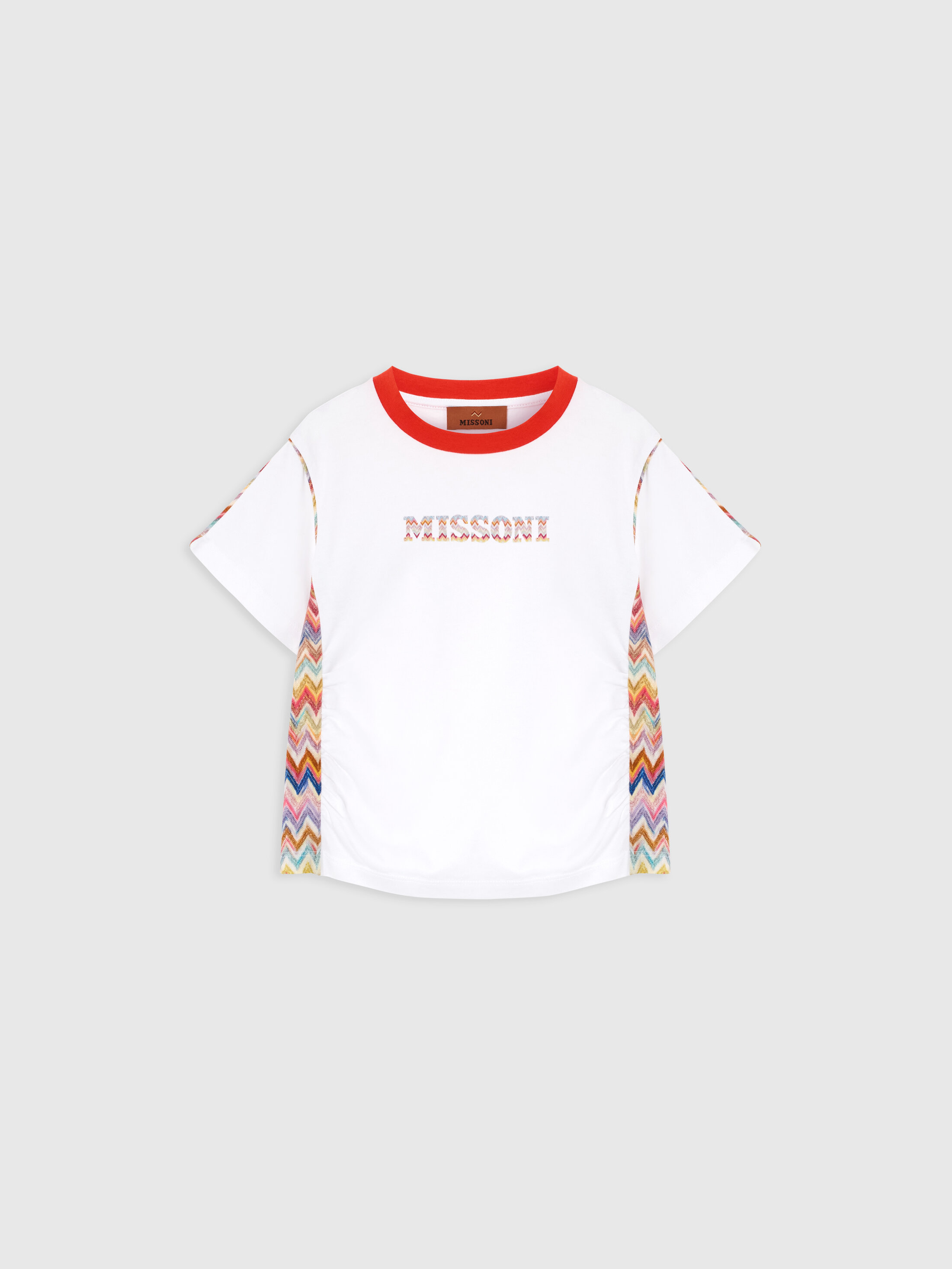 Missoni - Pure cotton t-shirt, Girl, White & Multicoloured