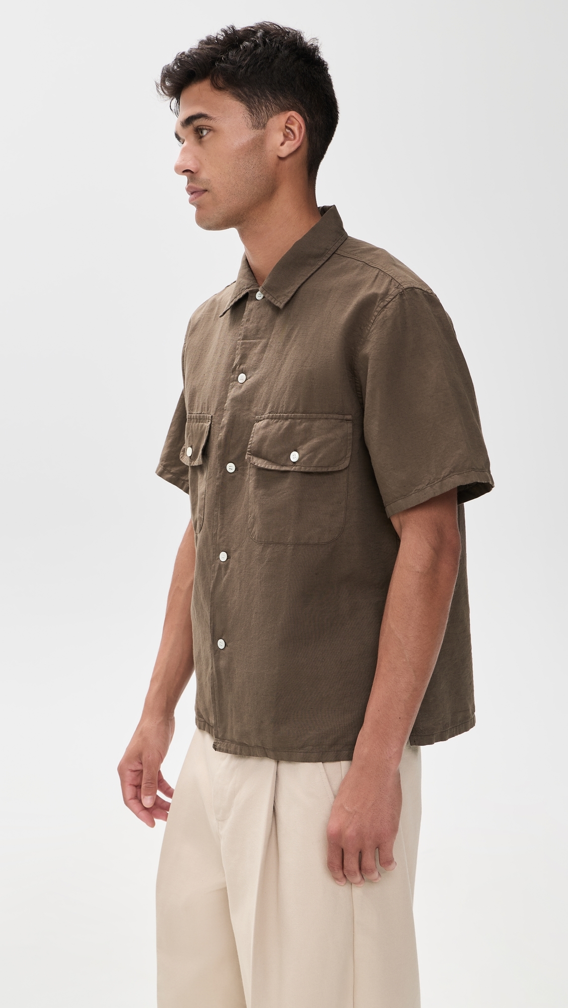 Cotton Linen Shirt Mocha