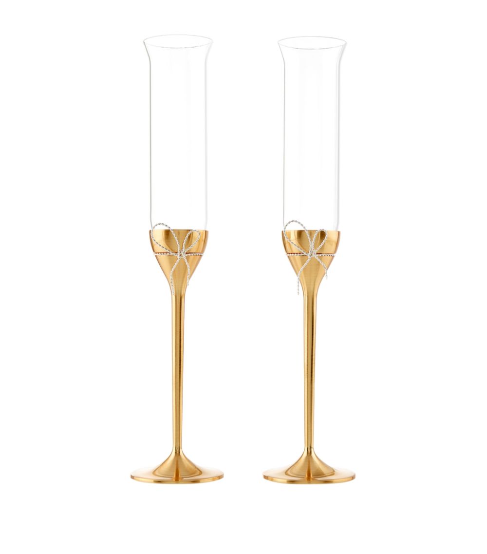 Set Of 2 Love Knots Toasting Flutes