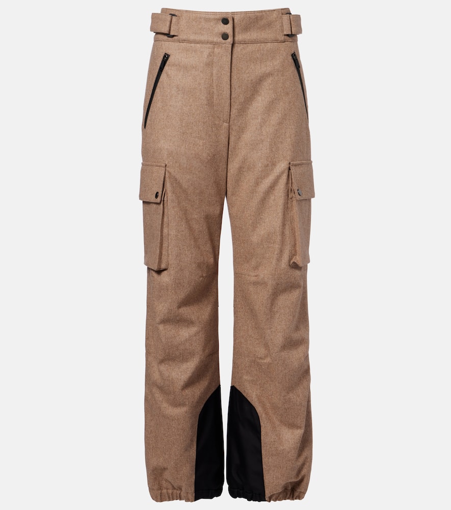 Virgin wool flannel cargo pants