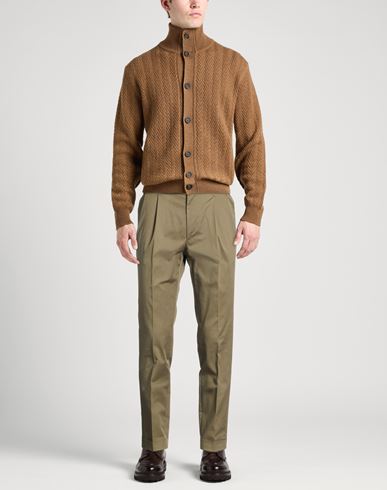 Man Pants Sage green Size 32 Cotton, Elastane