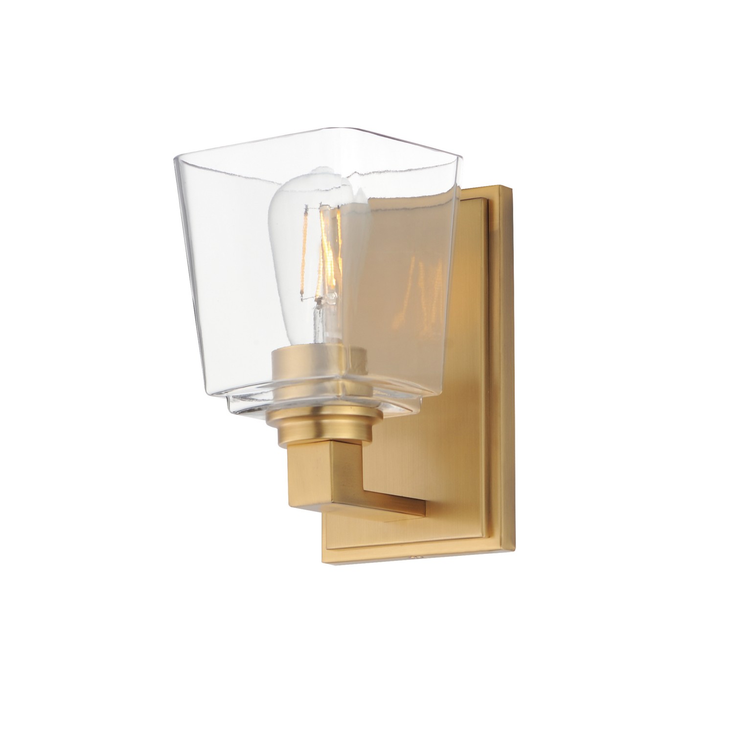 Natural Aged Brass One Light Wall Sconce from the Cubos Collection