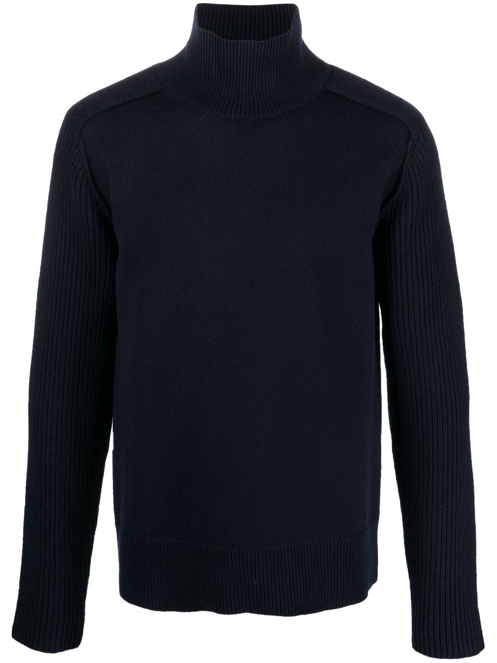 High-neck wool jumper - Blue