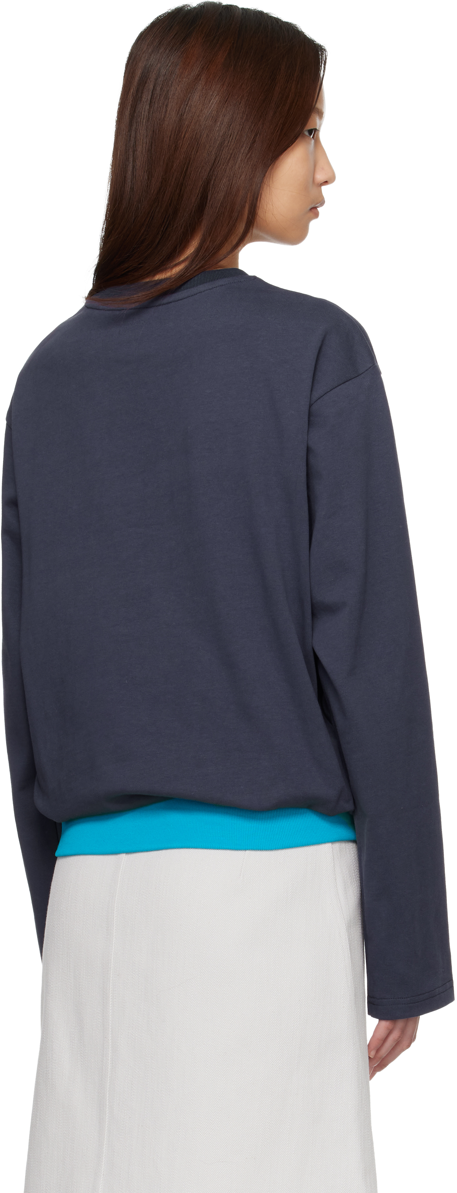 Navy Contrast Waistband T-Shirt