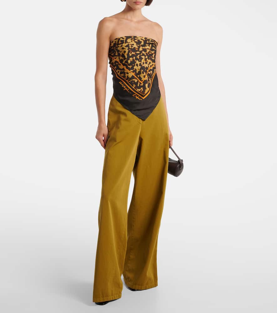 Printed silk top