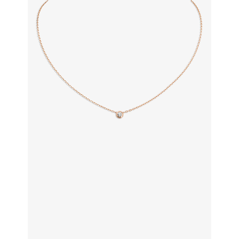 D'Amour Small 18ct Rose-Gold and 0.09ct Diamond Necklace