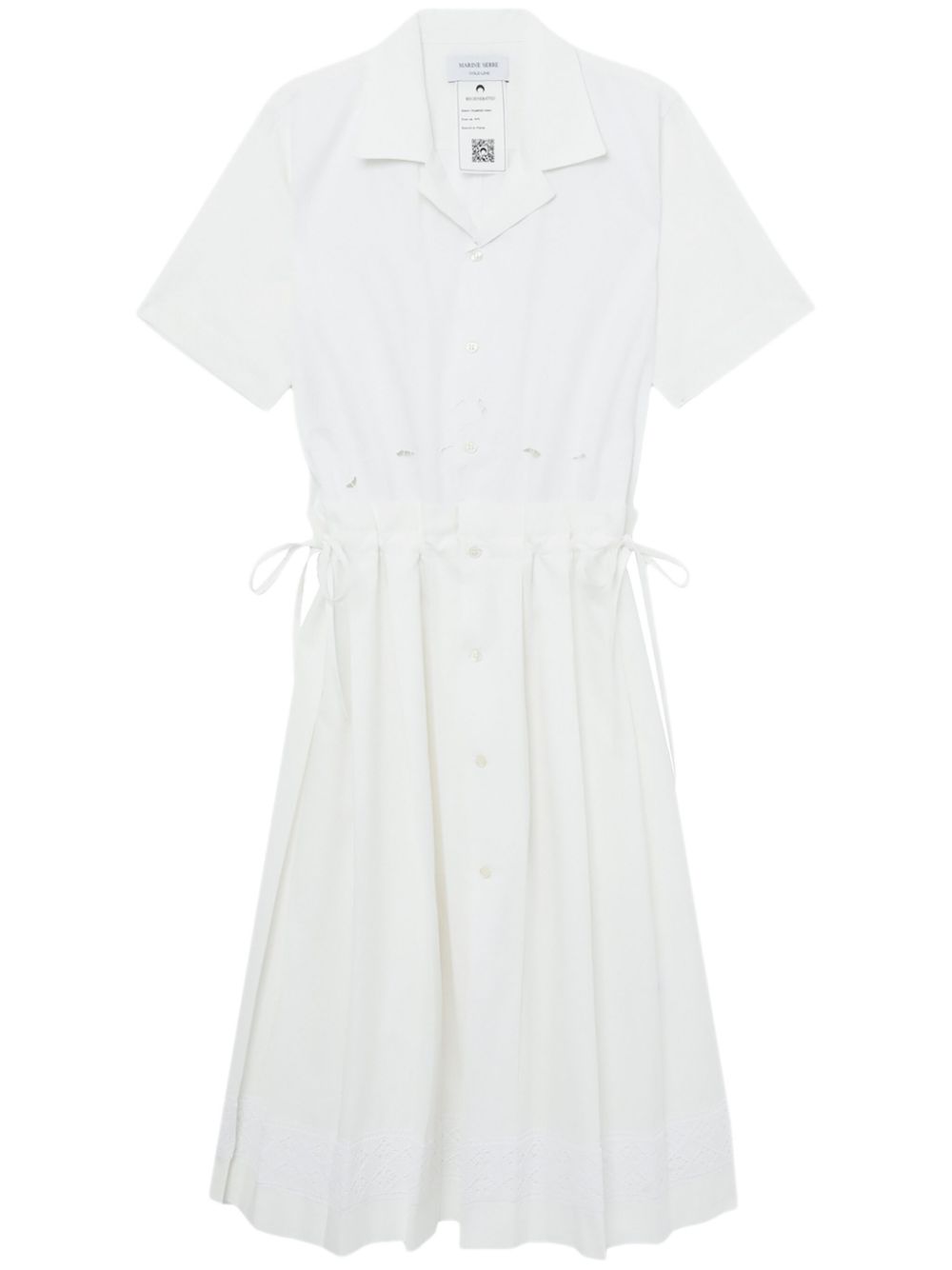 Embroidered cotton midi dress - White