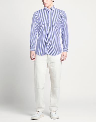 Man Shirt Blue Size 15 Cotton, Elastane