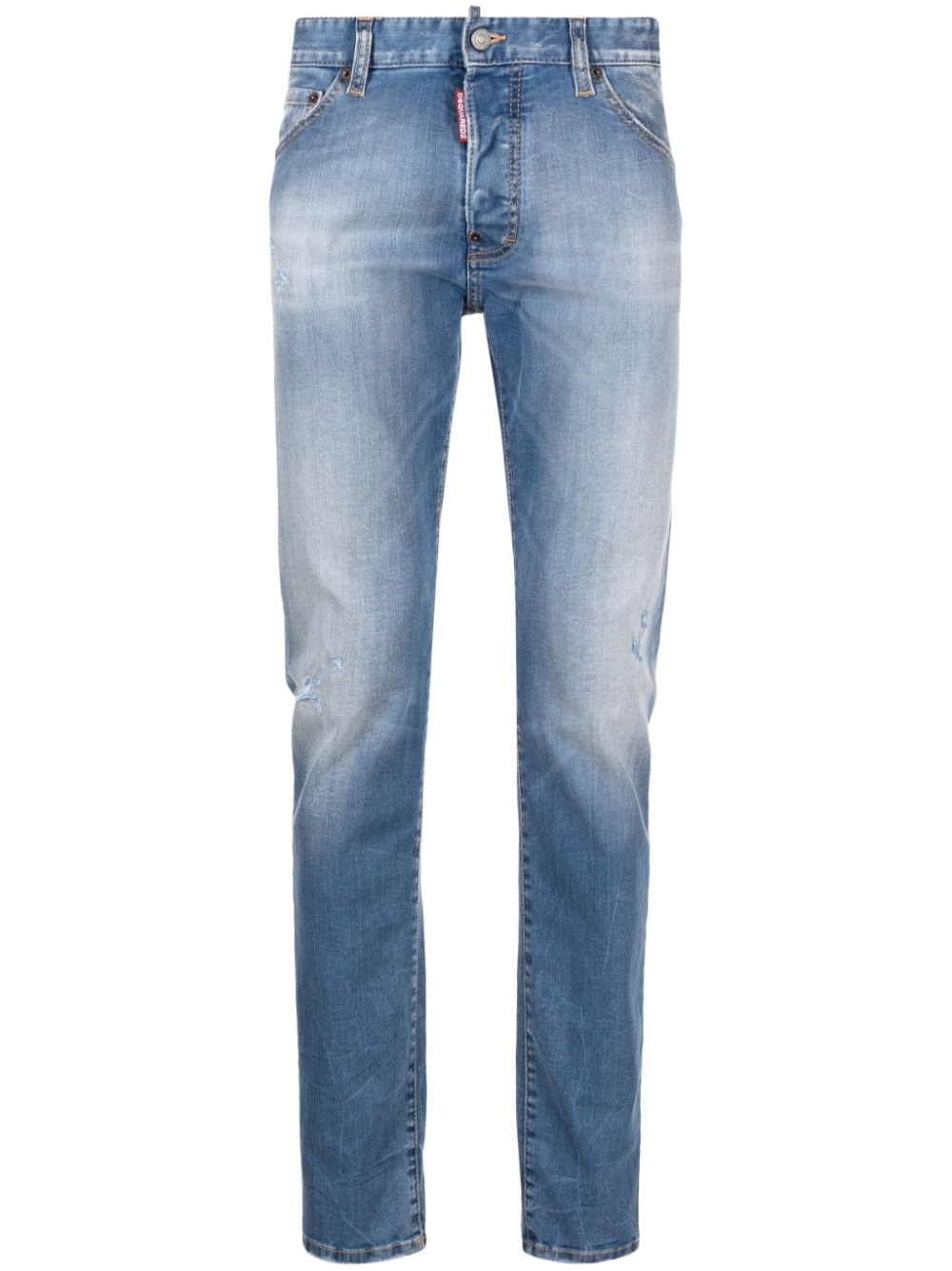 Slim-cut light-wash jeans - Blue