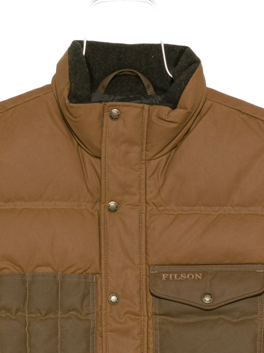 Brown Logo Sleeveless Jacket