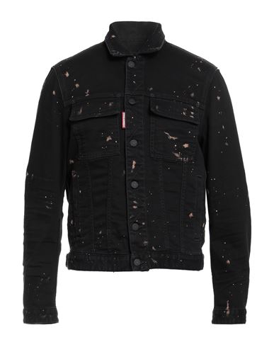 Man Denim outerwear Black Size 34 Cotton, Elastane