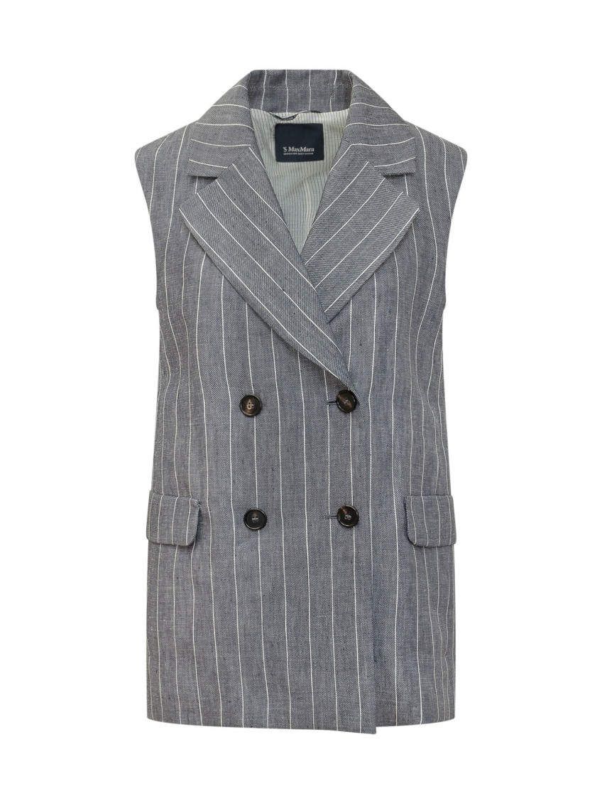 Grey Stripes Notched Lapel Blazer