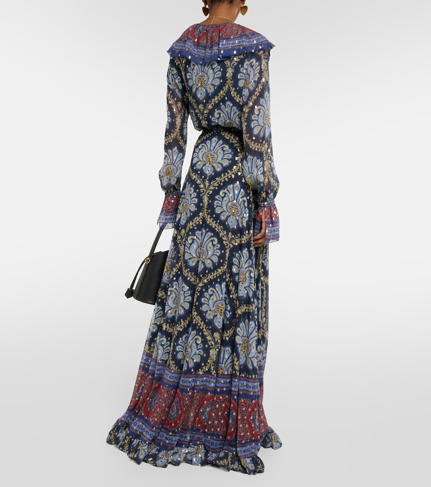 Paisley silk jacquard maxi skirt