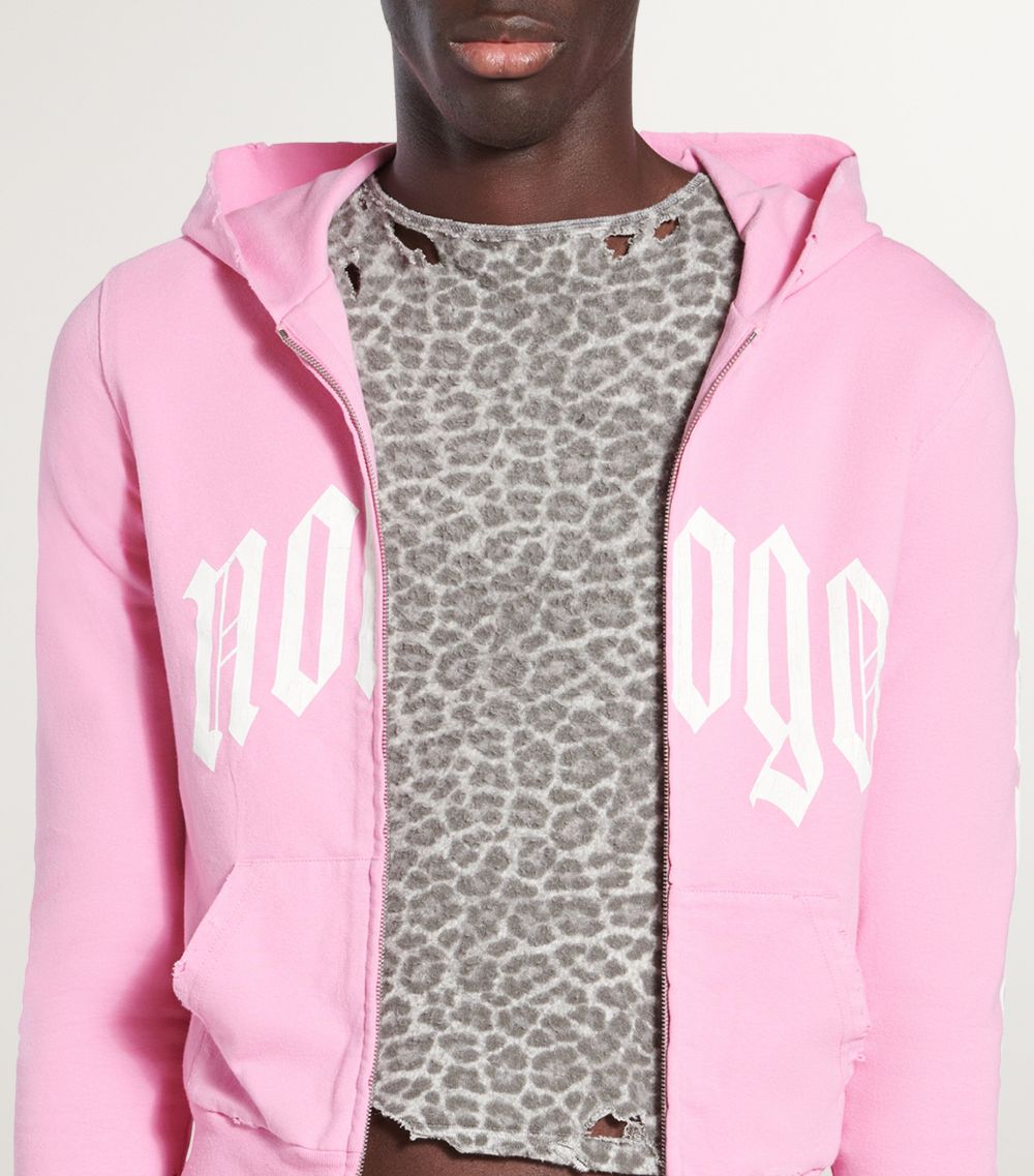 No Logo Zip-Up Hoodie