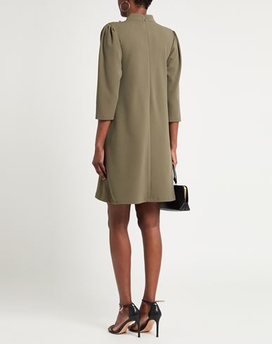 Woman Mini dress Military green Size 10 Polyurethane, Elastane