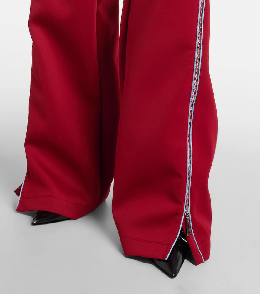 Zip-up jersey track pants