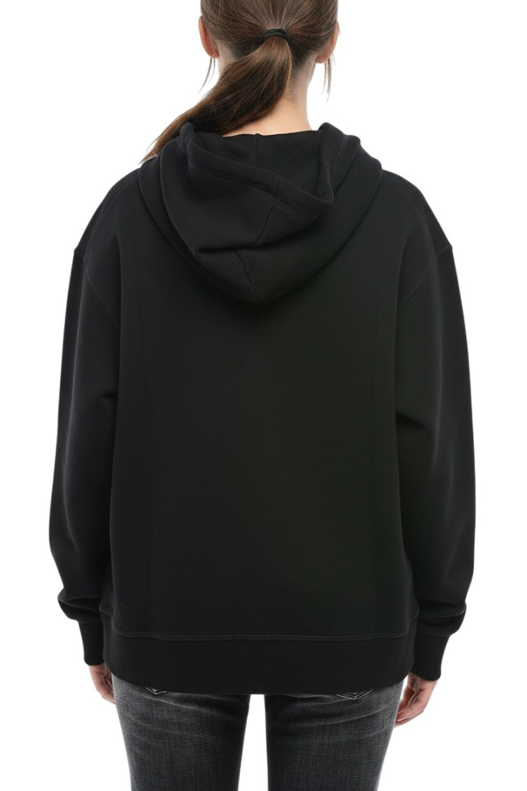 Black Graphic Hood Sweatshirt