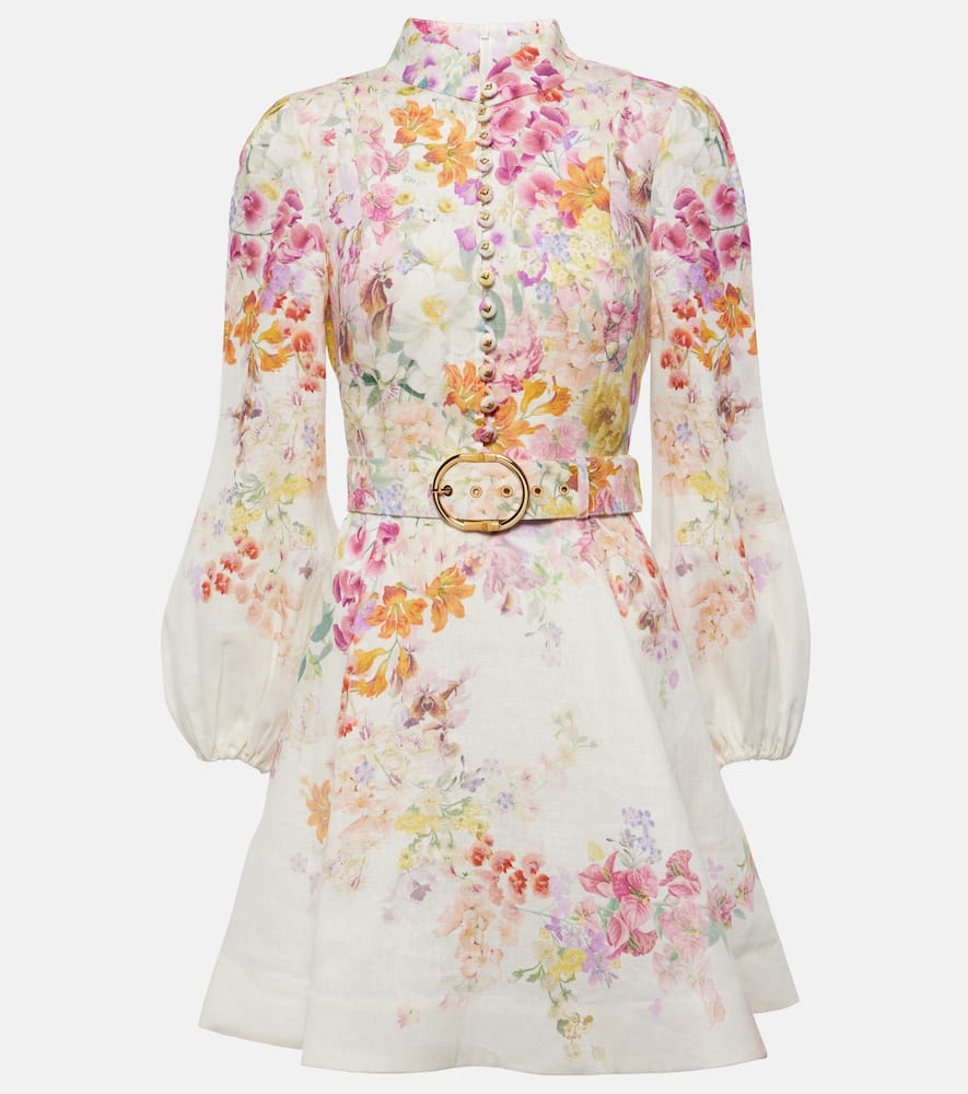 Natura floral linen minidress