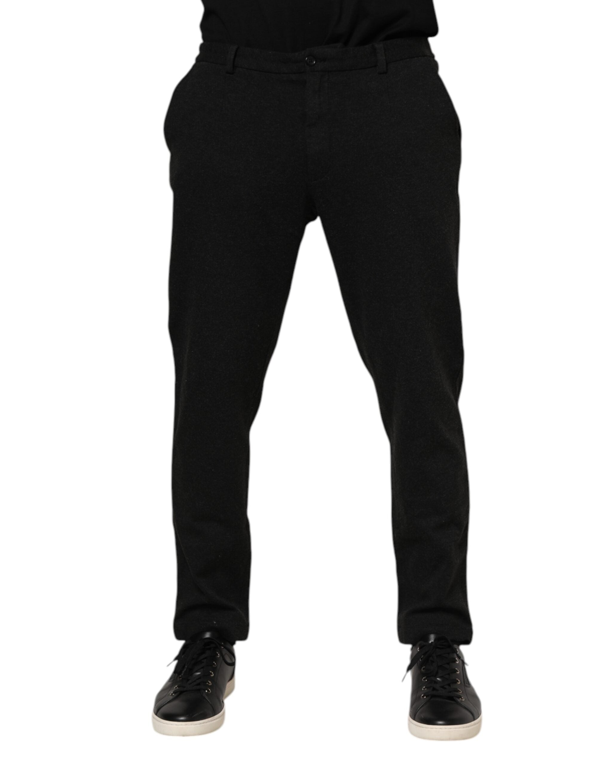 Viscose Blend Formal Trousers — Gray