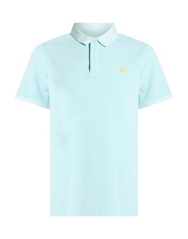 Man Polo shirt Turquoise Size M Cotton