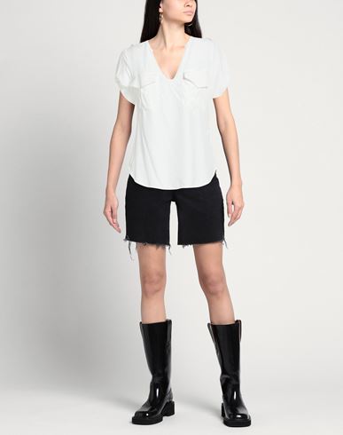 Woman Top White Size 4 Acetate, Silk