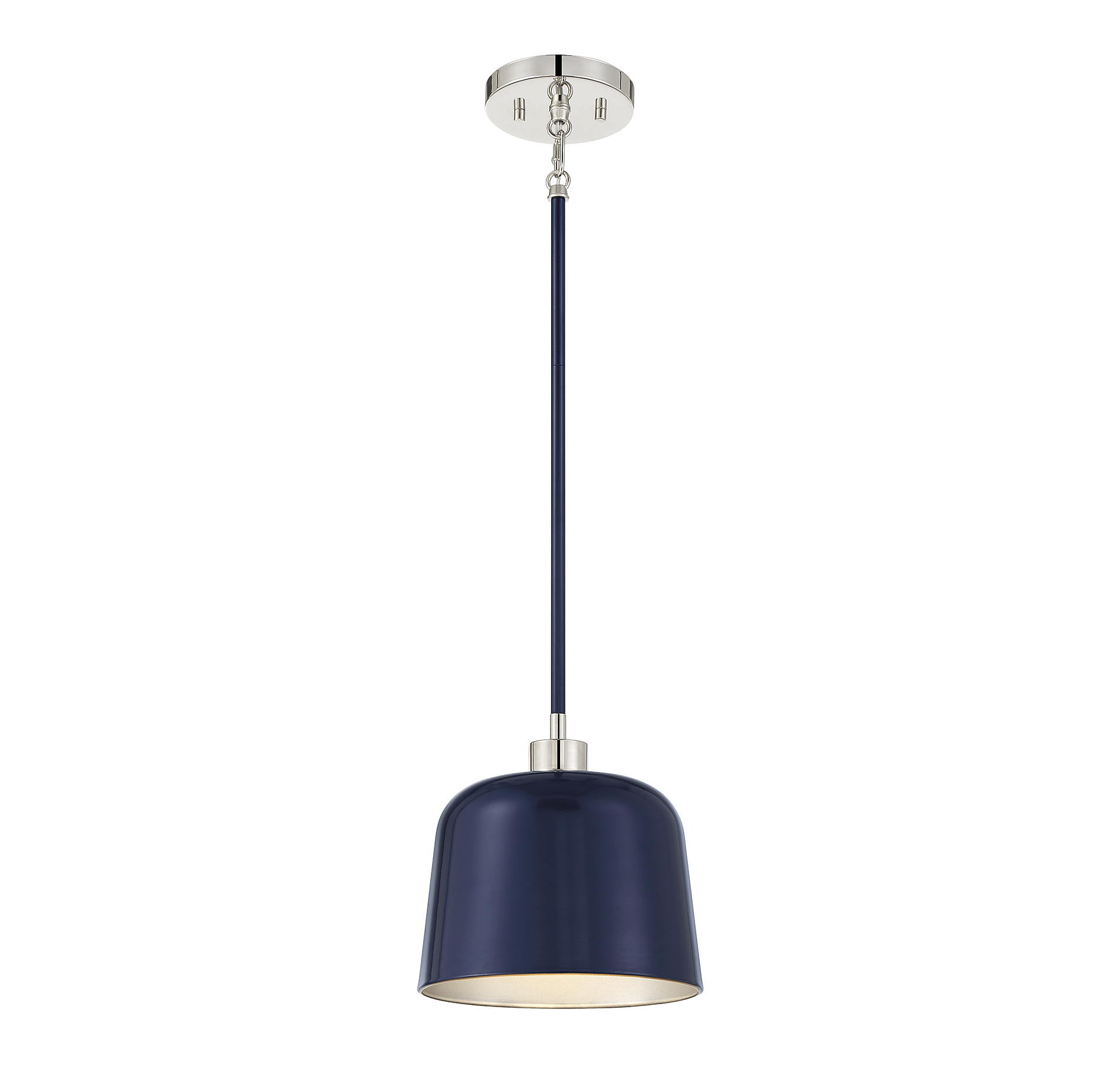 Trade Winds Nora 1-Light Pendant in Navy Blue with Polished Nickel - TW72118NBLPN
