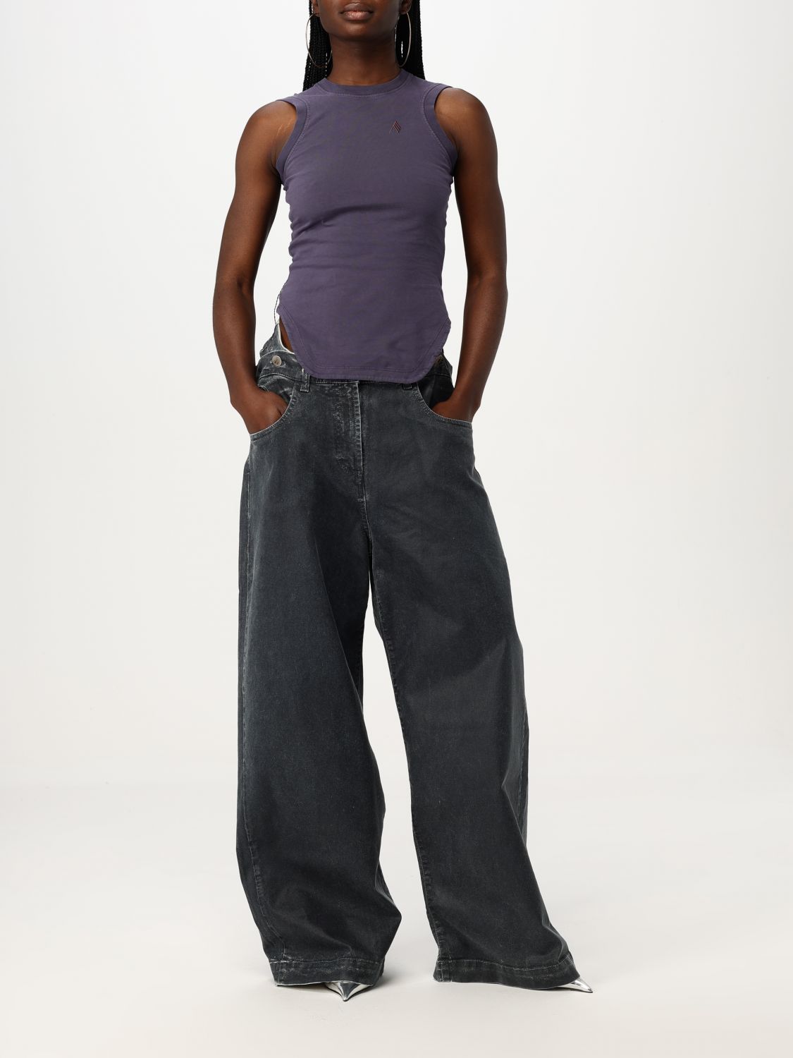 Pants THE ATTICO Woman color Charcoal