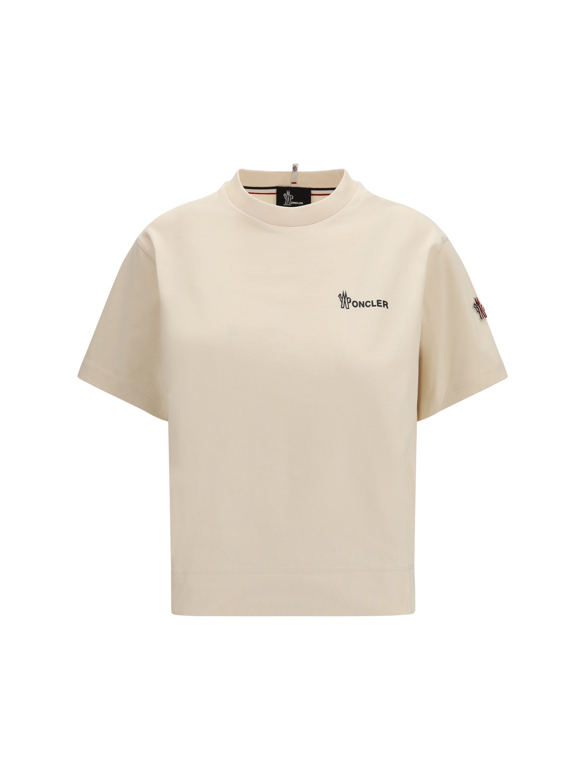 Logo-Embroidered Cotton T-Shirt — Beige