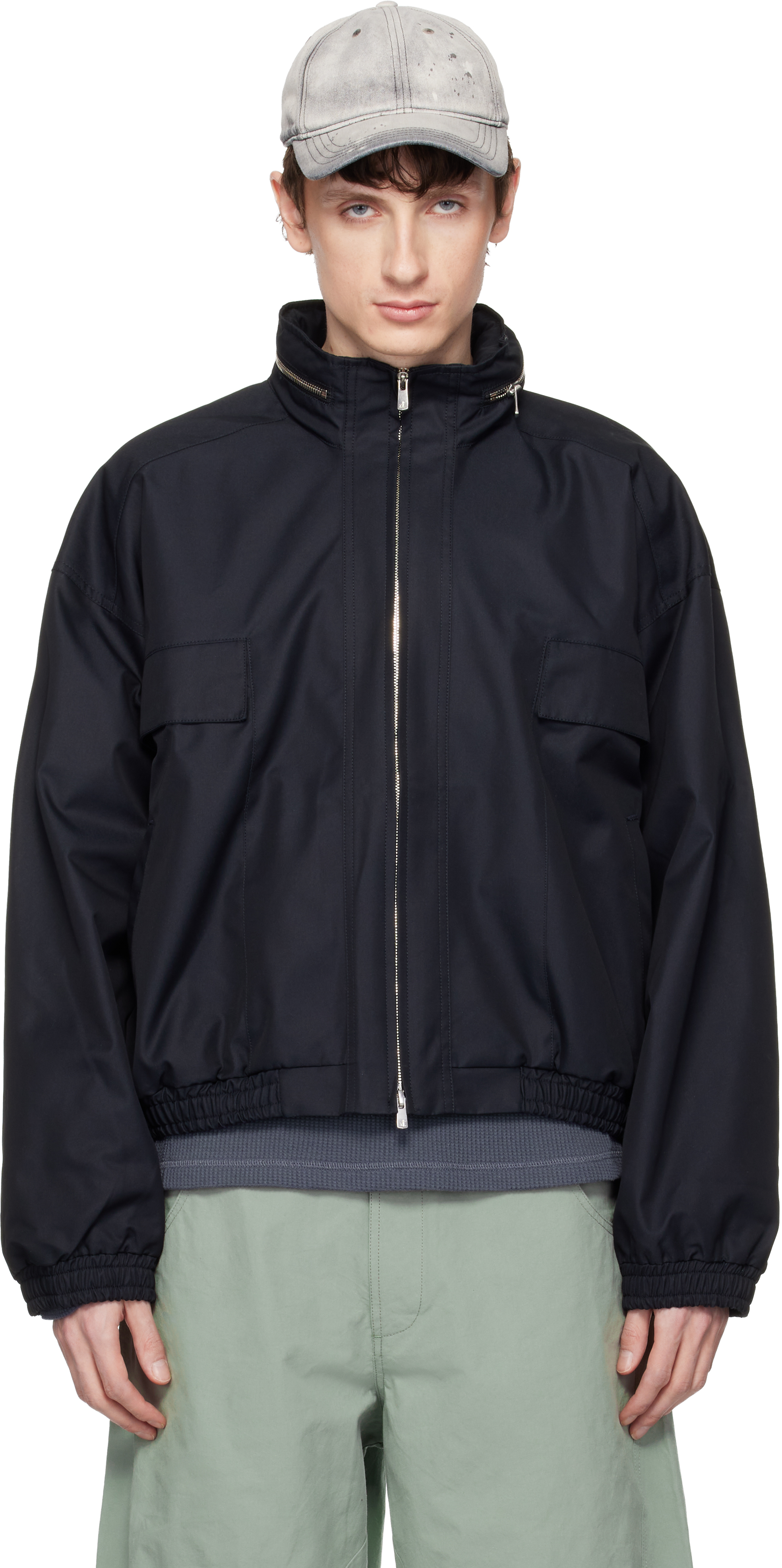 Black Reia Hooded Work Jacket