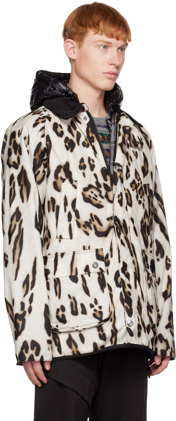 Beige white coat