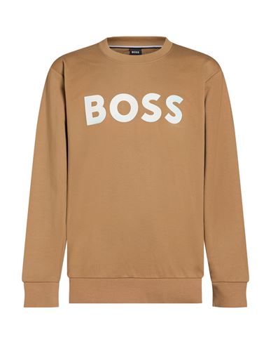 Man Sweatshirt Camel Size XL Cotton