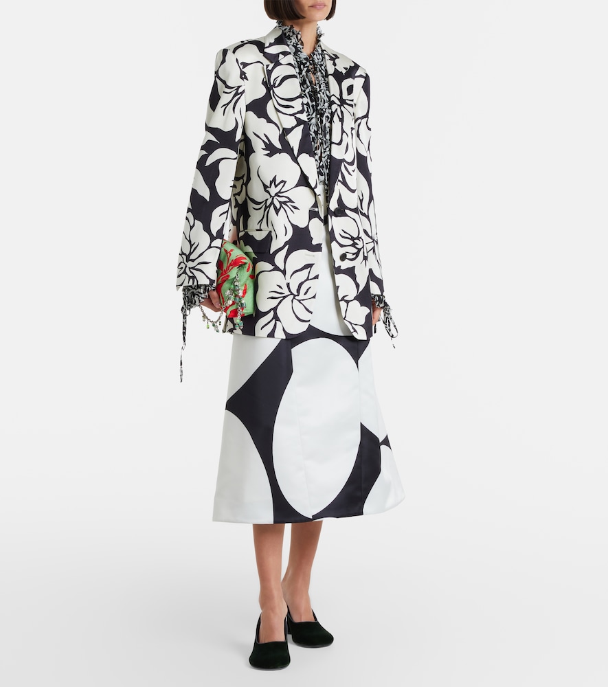 Floral satin blazer