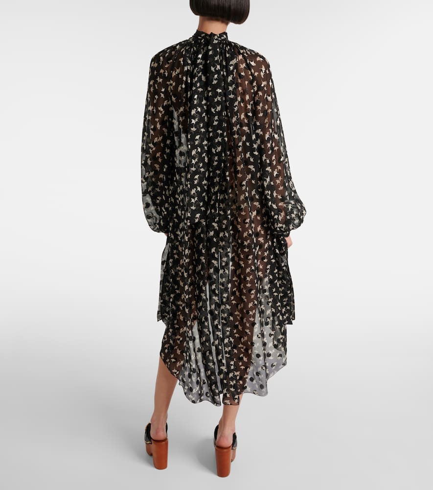 Chloé Floral silk chiffon midi dress