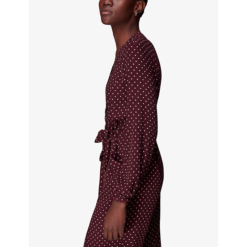 Womens Multi-coloured Lottie Spot-print Wide-leg Woven Jumpsuit