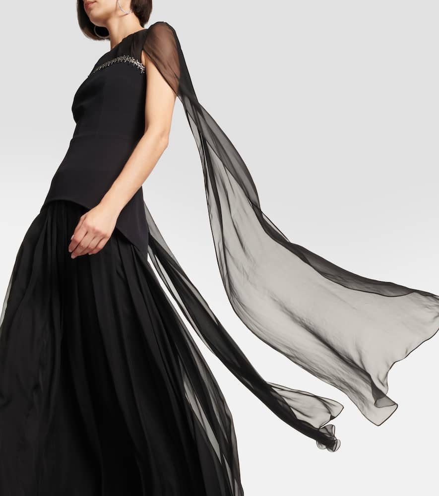 Gloria silk and crêpe gown