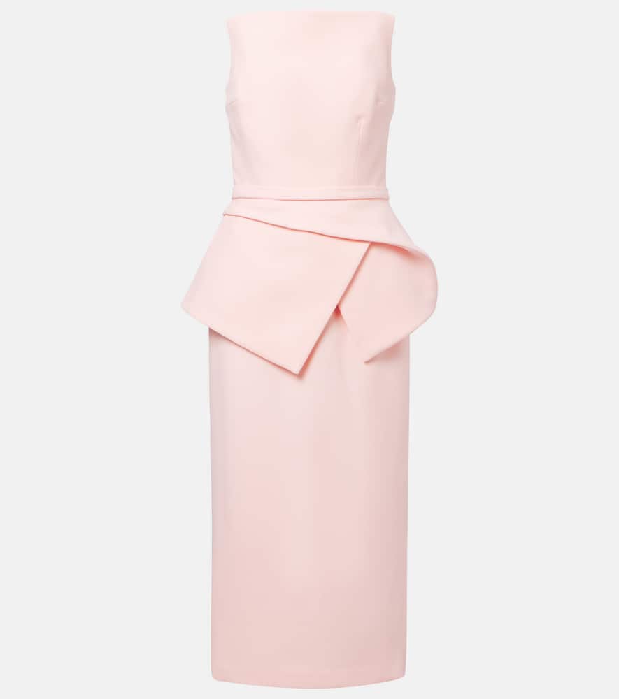 Belted crêpe midi dress