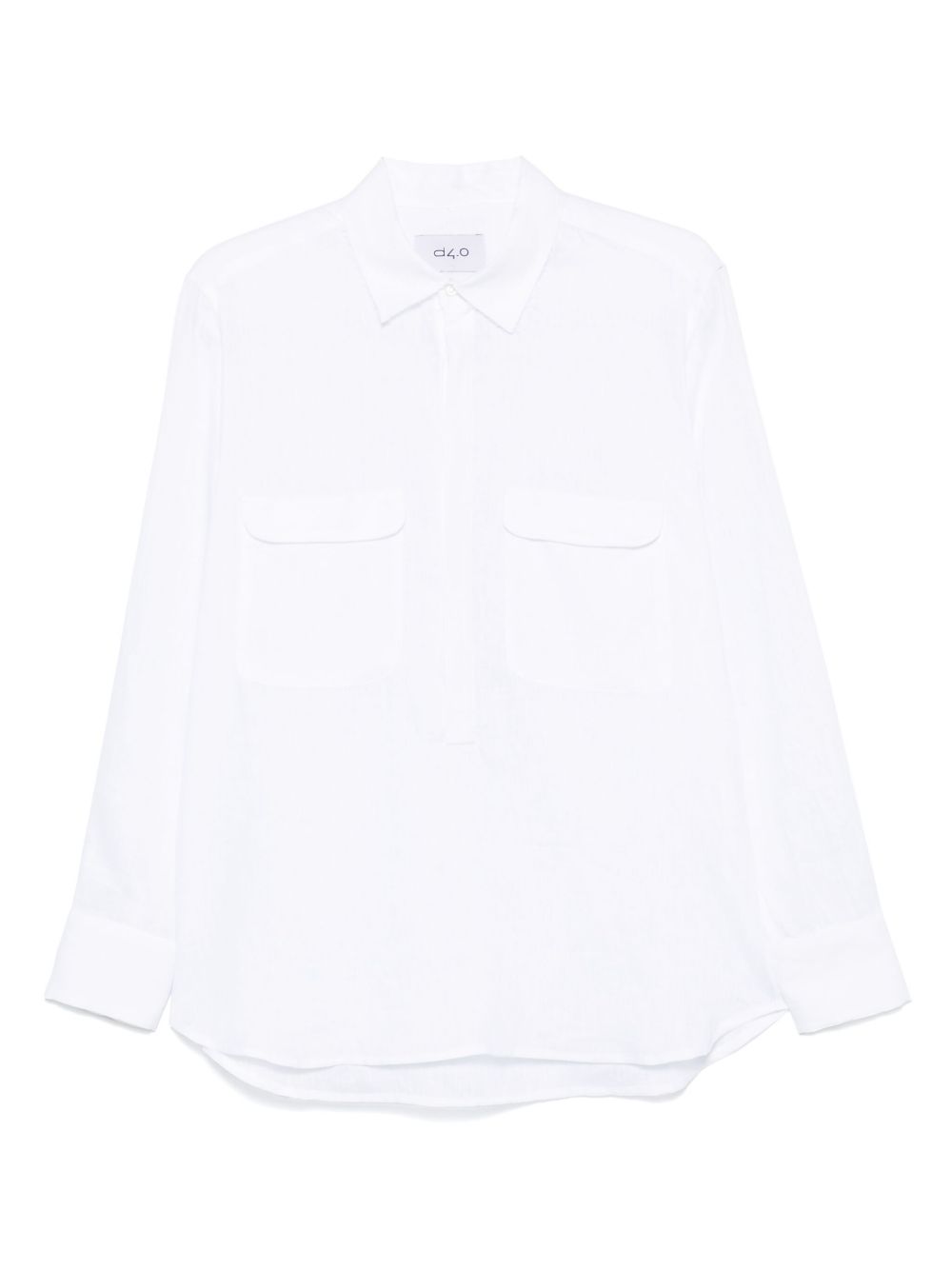 D4.0 linen polo shirt - White
