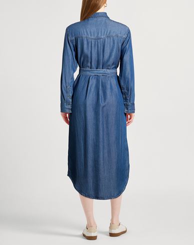 Woman Midi dress Blue Size 6 Lyocell