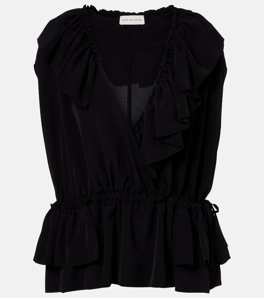 Ruffled jersey top