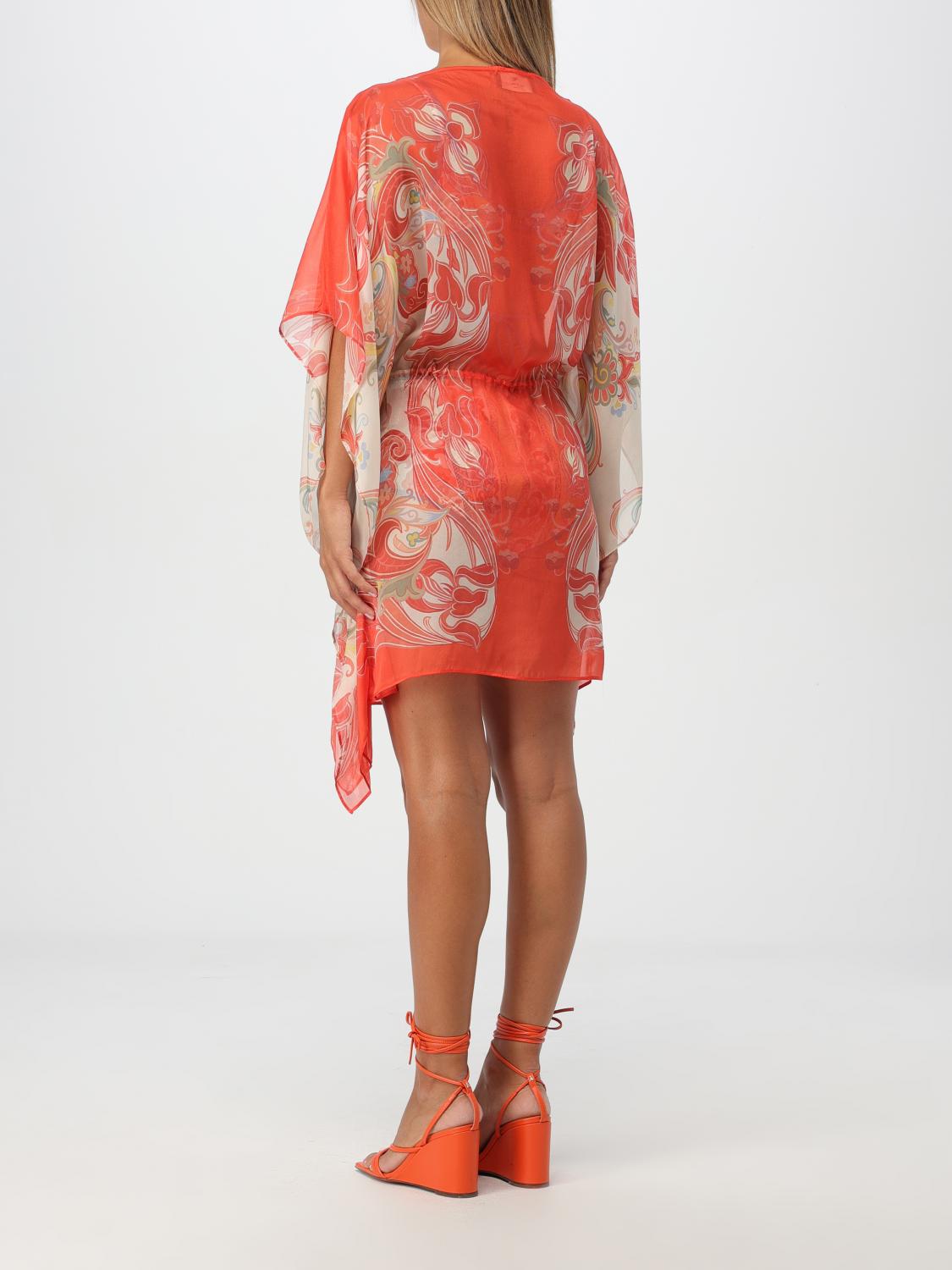Paisley-print silk kaftan dress - Red