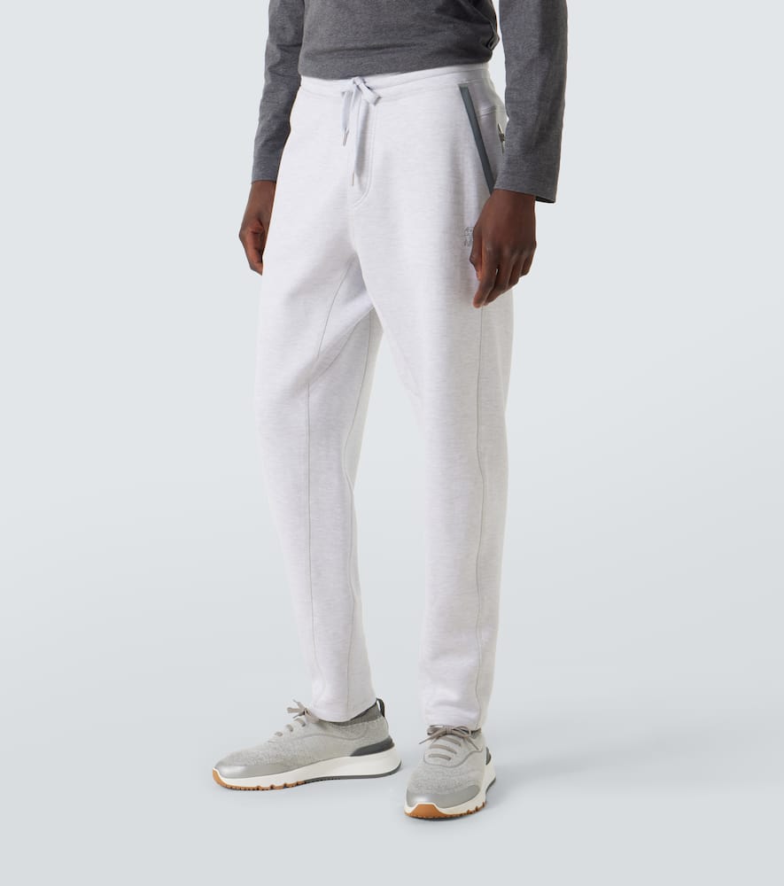 Cotton-blend jersey sweatpants