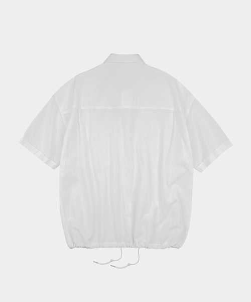 Airy oversized Tencel short-sleeve shirt ivory
