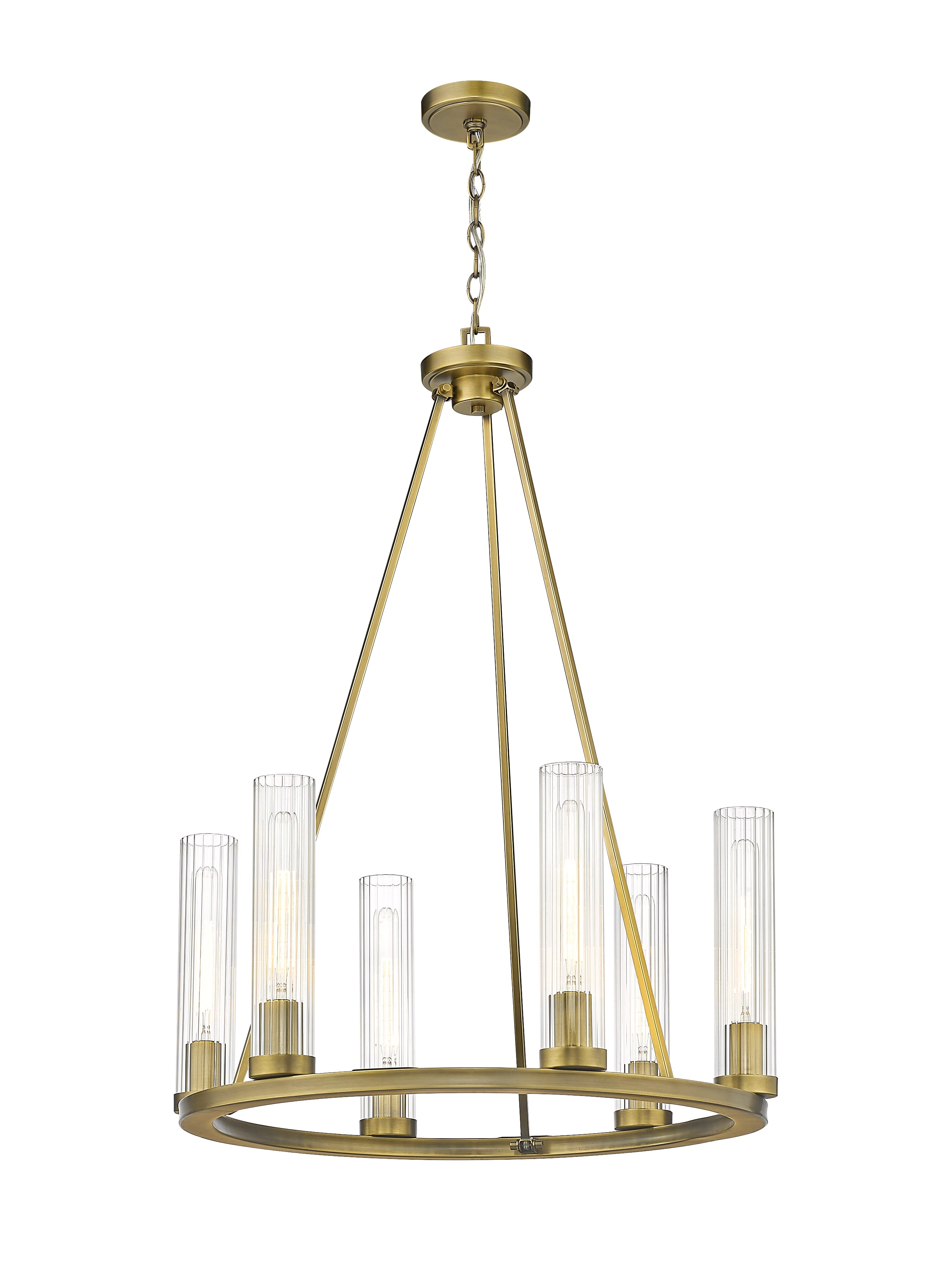 Beau 6-Light Chandelier In Rubbed Bra